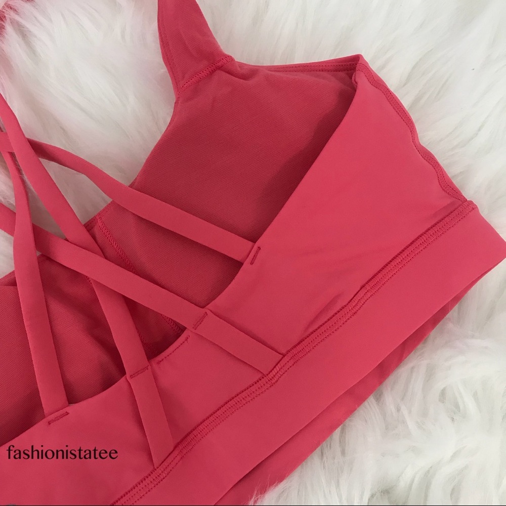 NWT lululemon energy bra glossy pink with pads - Picture 4 of 7